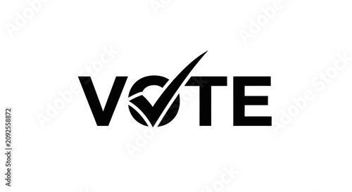Tableau sur toile Elections voting concept with checkmark logo with stylized vote logo checkmark r