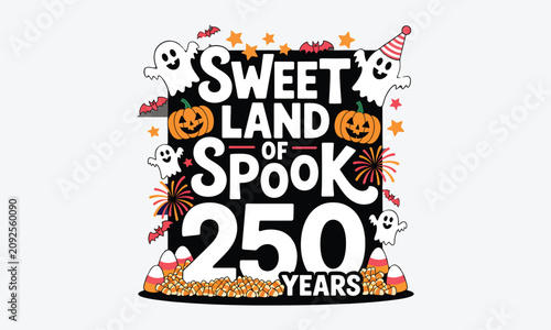 Photography Halloween vintage style sign with spooky characters and candy celebration for 25