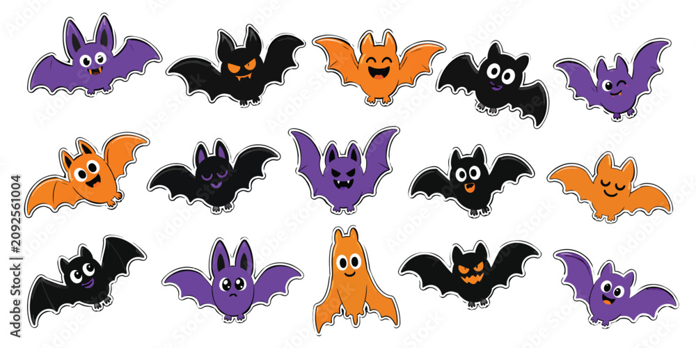 Obraz premium Halloween Bat Clipart Collection Set