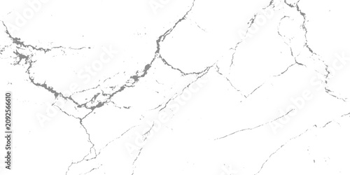 Grey cracks on white marble surface with natural stone texture and pattern