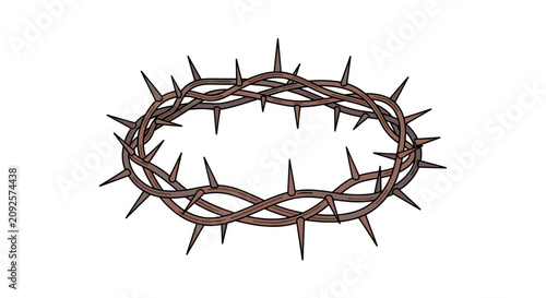 Obraz na płótnie Crown of thorns vector illustration on a white background, symbolizing suffering and sacrifice in christianity