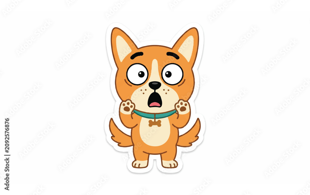 Fototapeta premium Corgi Cartoon Dog Furry Friend.