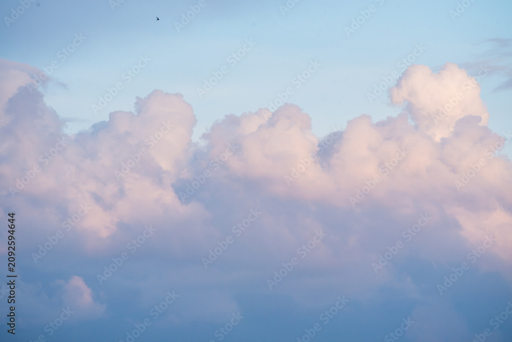Fototapeta premium Soft Pink and Purple Clouds in epic Pastel Evening Sky