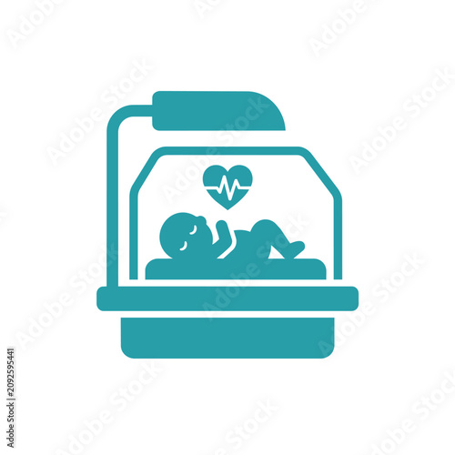 Newborn hospital care incubator unit icon