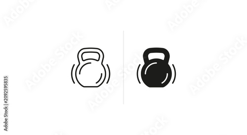 Bild auf Leinwand Kettlebell workout icon set