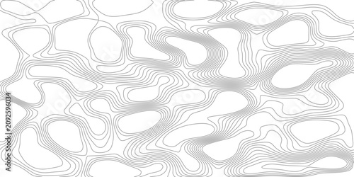 Abstract abstract wavy topographic contour lines forming an organic, irregular pattern on a white background, representing abstract topography or cellular structures.