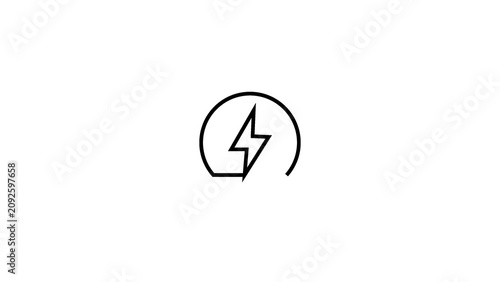 Canvastavla Lightning bolt icon inside a circular enclosure for electricity or power related concepts