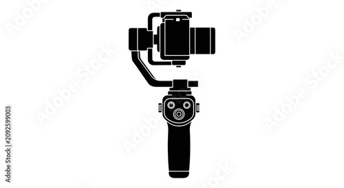 Photography Handheld camera stabilizer in black silhouette against a white background gimbal