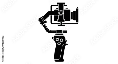 Tableau sur toile Camera gimbal stabilizer in black silhouette videography filmmaking photography