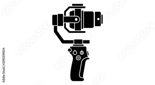 Canvastavla Handheld camera stabilizer with gimbal black silhouette gimbal grip mount device