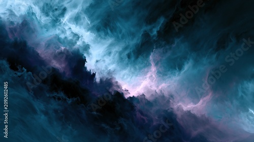 Abstract wallpaper with dark blue and purple clouds swirling in a dynamic design showcases a blend of colors and textures across the surface