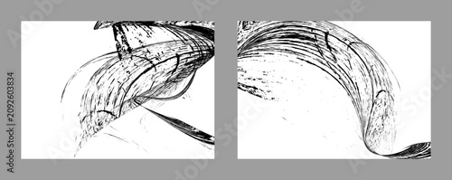 Strokes of black paint on a white background. Set of two templates. Graffiti element. Design template for the design of banners, posters, booklets, covers, magazines. EPS 10