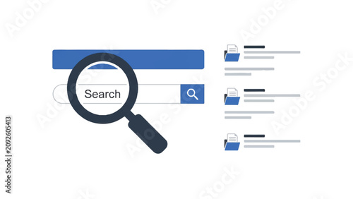 Photos Magnifying glass on search bar.