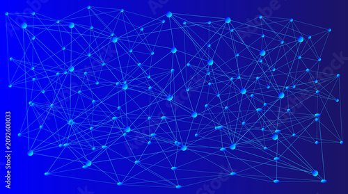Abstract Digital Network Connection Background with Glowing Nodes Technology Vector