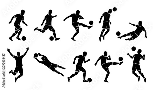 Принти на полотні Soccer Player Silhouettes Vector Collection EPS10