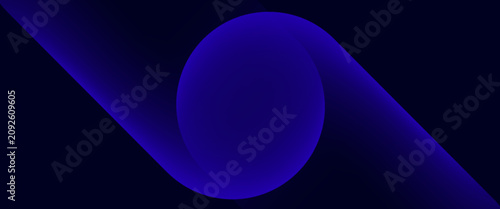 Obraz na plátně Abstract blue background with glowing geometric lines