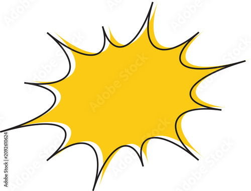 Pop art pattern. Comic background with speech bubble and halftone. Yellow cartoon retro starburst texture with dots. Duotone effect. png