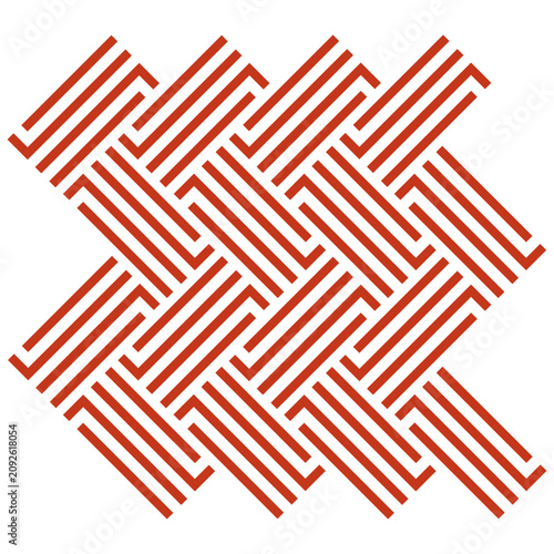  Geometric basketweave pattern, parallel lines, terracotta orange lines, horizontal and vertical lines, fabric-like illusion, diamond or diagonal grid, thicker lines, design styled, seamless repeating