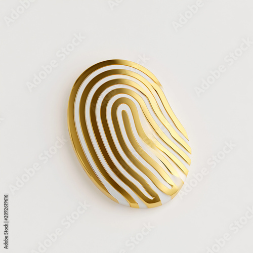 sleek minimalist 3D logo of gold accented thumbpr