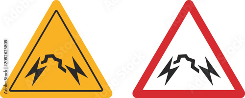 Cuadro en lienzo Short circuit icon featuring electrical fault, power failure, wiring hazard, safety warning, and energy system protection, vector illustration
