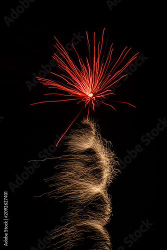 Long Exposure Fireworks in Motion