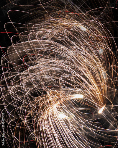 Long Exposure Fireworks in Motion