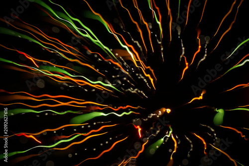Long Exposure Fireworks in Motion