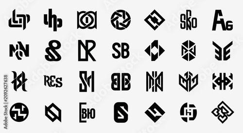 Modern Abstract Monograms and Logos - Collection of Unique Letter Designs