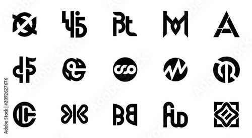 Modern Abstract Monograms and Logos Collection, Minimalist Design