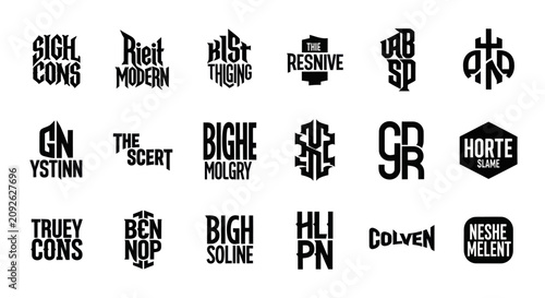 Modern Abstract Typography Logos - Collection of Unique Monogram Designs