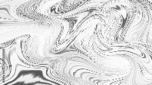 Halftone pattern with abstract wavy lines and dots design