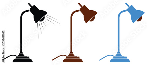 Quadro su tela Street Lamp Icon Showing Urban Lighting, Public Light Pole, City Infrastructure,