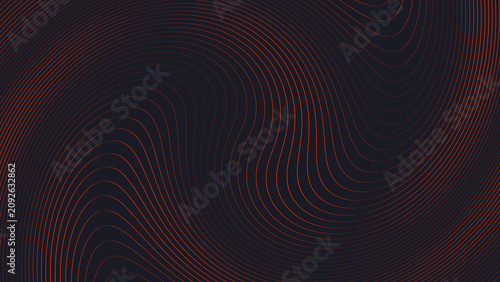 Abstract dark background with wavy orange lines pattern