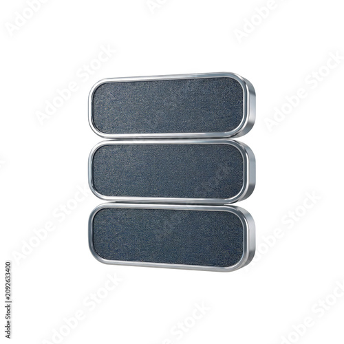 3D Perspective 3-Tier Denim Signboard Frame with Rounded Chrome Border