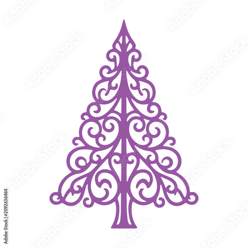 Elegant Decorative Christmas Tree Vector Illustration