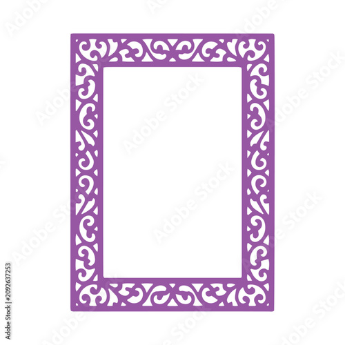 Decorative Vintage Rectangle Border Frame Vector Illustration