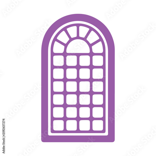 Gothic Arched Window Vector Illustration