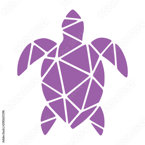 Low Poly Sea Turtle Vector Illustration