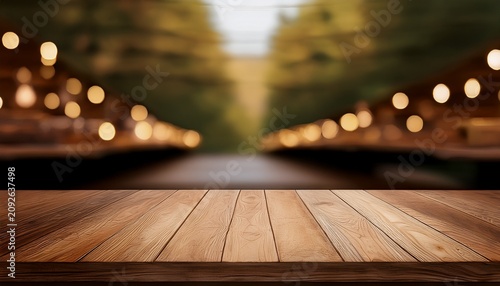 Isolated Wooden Tabletop For Copy Space And Product Display