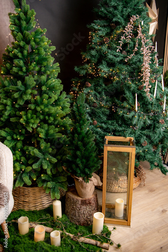 christmas tree and decorations, indoor holiday ornaments