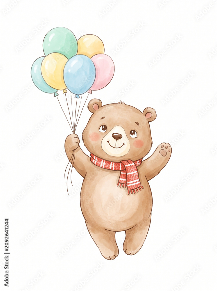 Fototapeta premium teddy bear with balloons