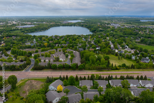Suburbia Townhomes, Residential Homes and Lake