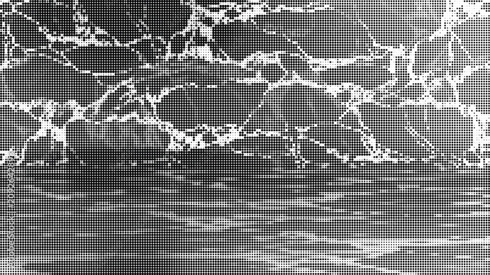 Fototapeta premium Halftone pattern with gradient effect on screen texture background