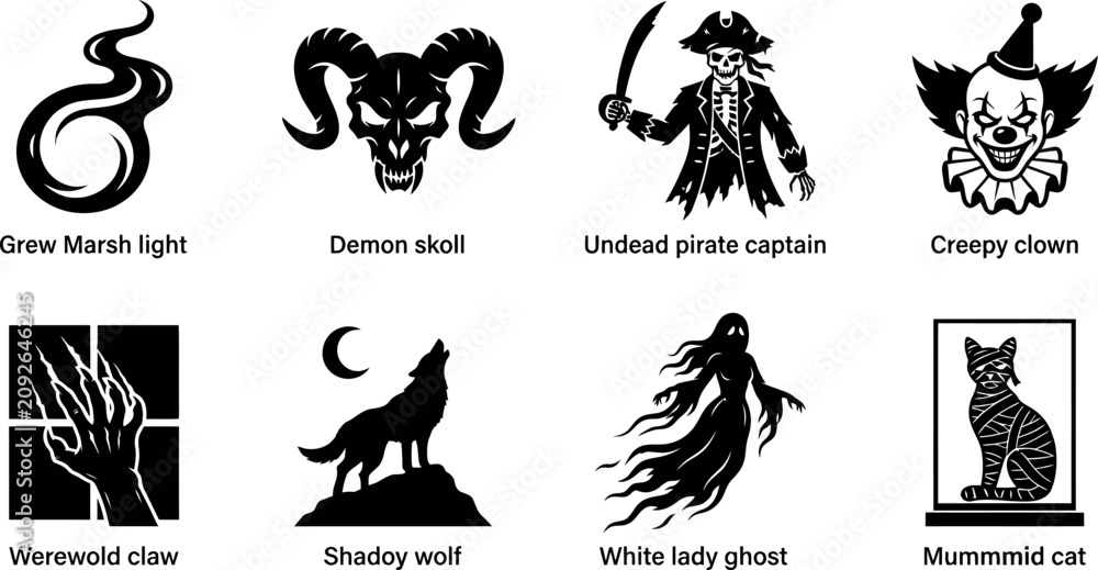 Obraz premium Mysterious Dark Energy Swirling Spirit Illustration Perfect for Halloween or Spooky Themed Designs and Decorations