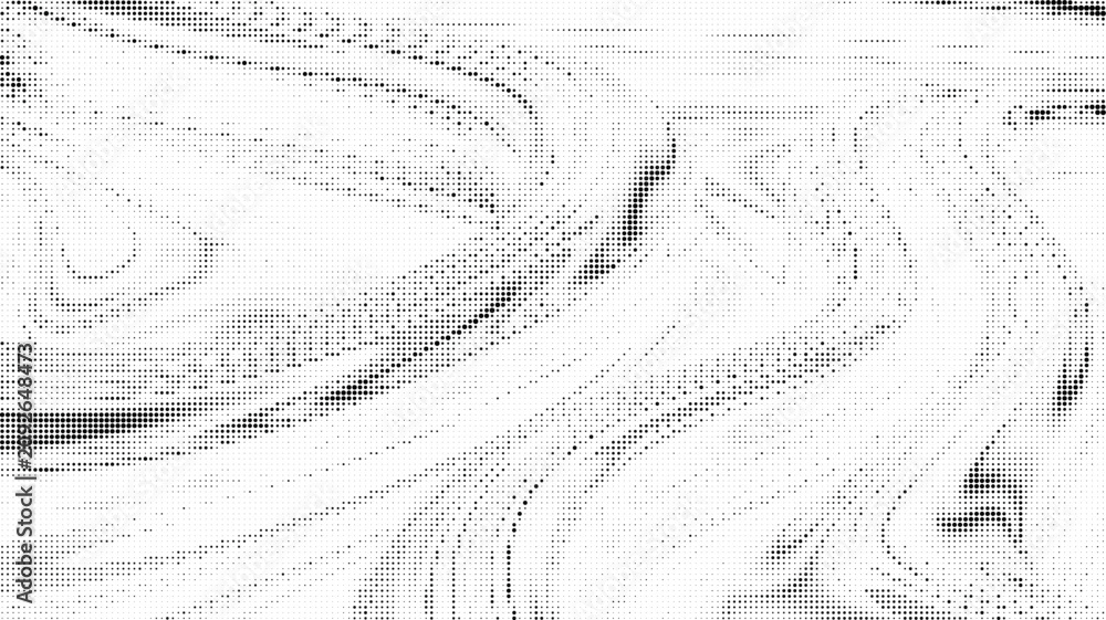 Obraz premium Halftone pattern with wavy lines and dots on white background