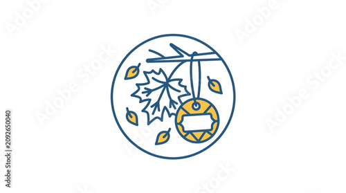 Fotografie Whimsical Illustration Of Helicopter And Falling Leaves.