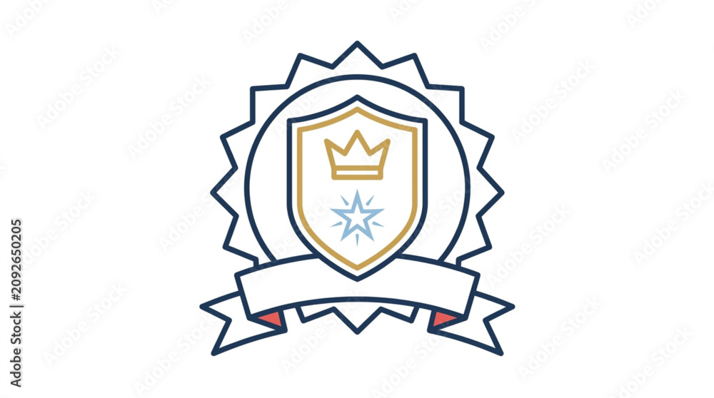 Obraz premium Vintage Style Heraldic Crown Shield Emblem Design.