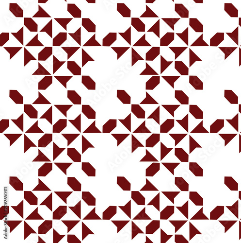  Geometric, patchwork-style repeating pinwheel clusters, angular shapes, Right-angled triangles, 