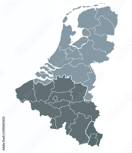Fotografie Map of Benelux countries