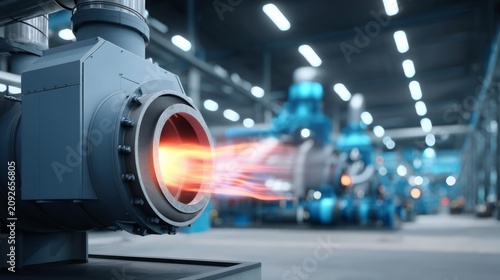 Industrial Furnace with Combustion and Air Vent in Modern Facility